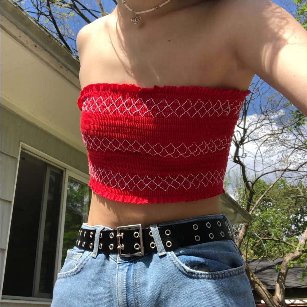 Stitched bandeau top